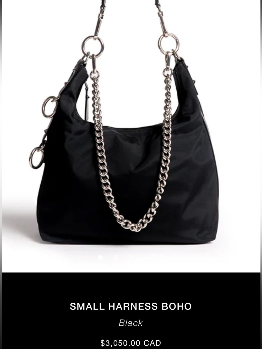 R13 NEW IN BOX Small Harness Boho Black Shoulder Bag